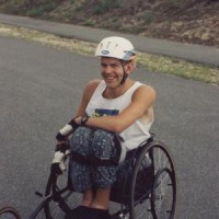 My first racing chair was built in 1990. It had 4 wheels, poor braking and the tendency to tip over sideways. This was before technology and aerodynamics changed the game. Oh, one more thing, thankfully helmets have evolved, too.