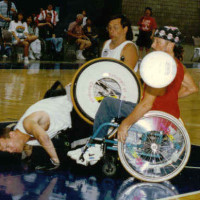 When wheelchair rugby (aka MURDERBALL) was first played, we used our everyday chairs. Falling was common. And painful.