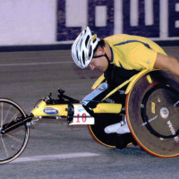 Before handcycles were even invented, we raced cycling time trials in racing chairs. Charlotte Motor Speedway (est. 2005).