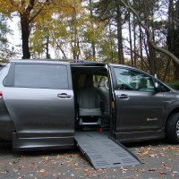 My first mini-van conversion 2011. Lowered floor, kneeling system, ramp extends, I roll in, transfer, spin the captain's chair, open the sunroof (yeah, baby!) and away I go.